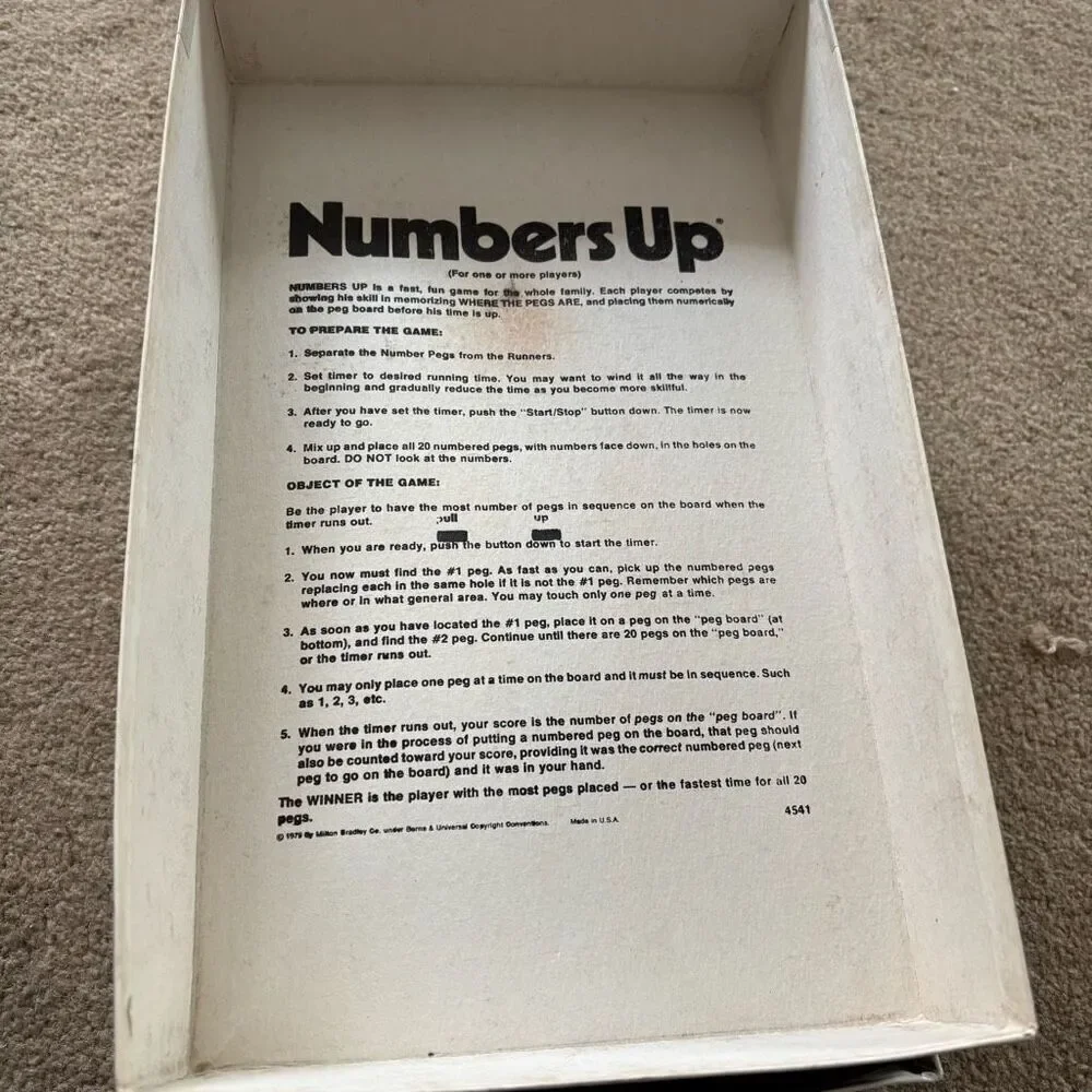Vintage Numbers Up 1975 Count Down Against The Clock Game -Working-Complete-